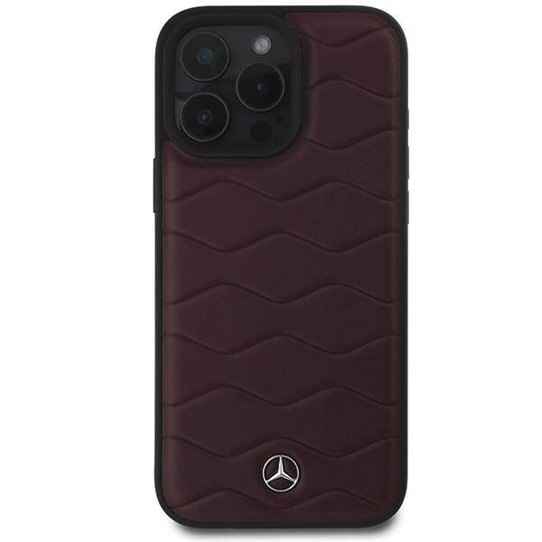 Etui Mercedes iPhone 16 Pro Max 6.9" czerwony/red hardcase MB Waves Leather