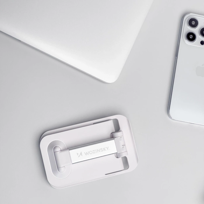 Wozinsky Klappbarer Tischständer für Telefon und Tablet Weiß (WFDPS-W1)