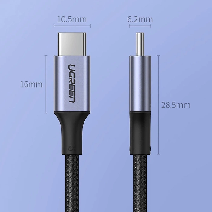 Cable USB-C a USB-C UGREEN US316, 100W, 1,5m (negro)
