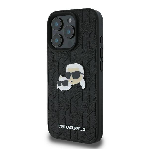 Etui Karl Lagerfeld iPhone 16 Pro 6.3" czarny/black hardcase Monogram Karl&Chaoupette Head Pin