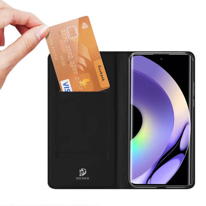 Dux Ducis Skin Pro funda para Realme 10 Pro+ flip cover card wallet stand negro