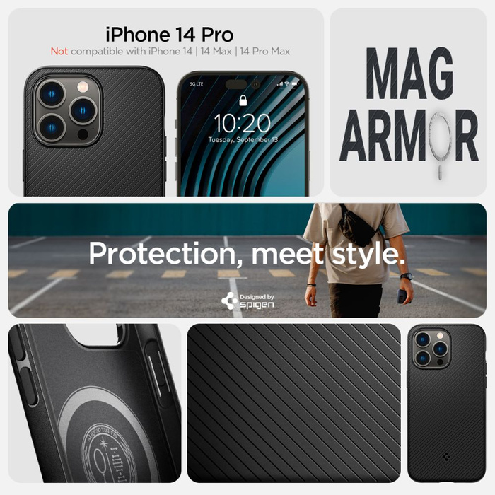 Funda Spigen Mag Armor IPhone 14 PRO MATTE NEGRO