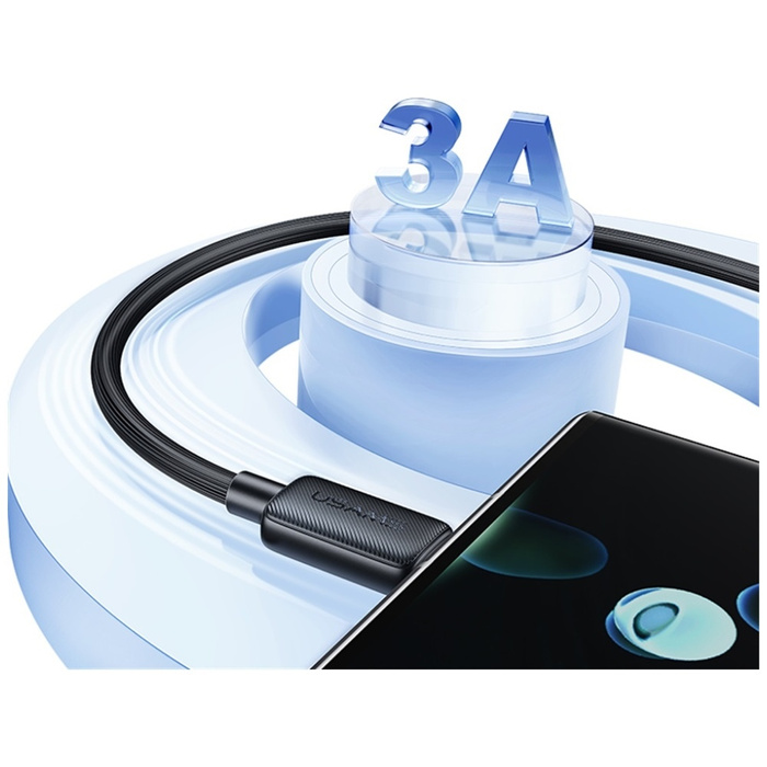 Kabel USAMS KY 3A USB-C  do USB-A 3m US-SJ698 Czarny