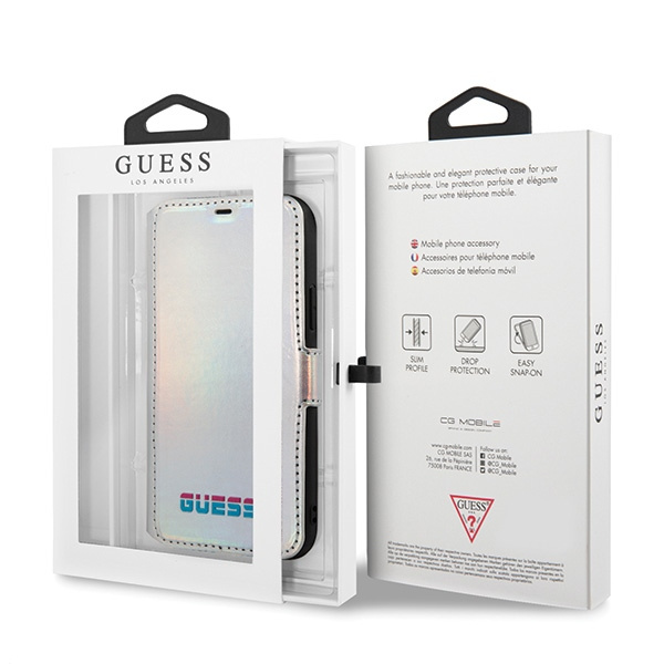 GUESS Apple iPhone 11 Pro Buch schillernde Silber Hülle