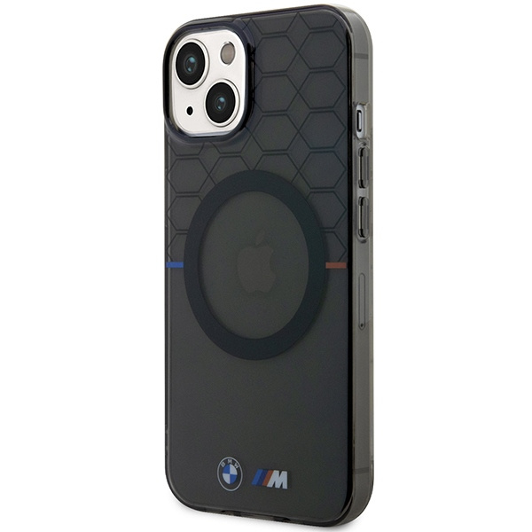 Case BMW BMHMP13MHGPK iPhone 13 / 14 / 15 6.1" grey/grey Pattern MagSafe Case