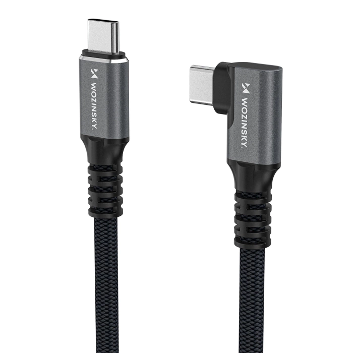 Kabel kątowy Wozinsky WPS1-UY41S USB-C Thunderbolt 4 240W 1,5m 4K - czarny