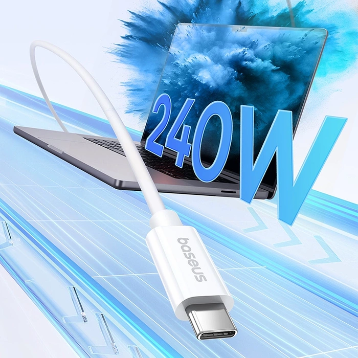 Baseus CB000068 USB-C – USB-C-Kabel 240 W PD 8K 60 Hz 1 m – Weiß