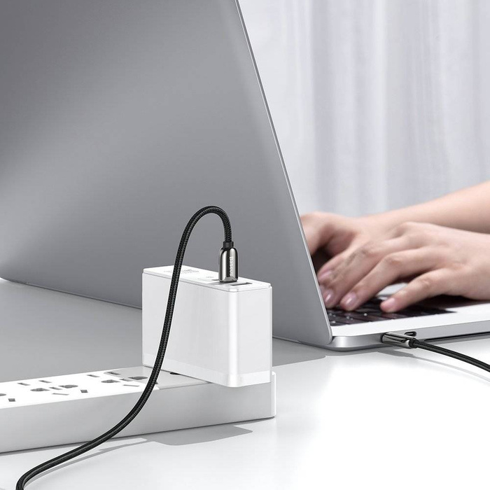 Baseus USB Type C kabel - USB Type C 100W (20V / 5A) Power Delivery s měřičem výkonu obrazovky 2m černý (CATSK-C01)