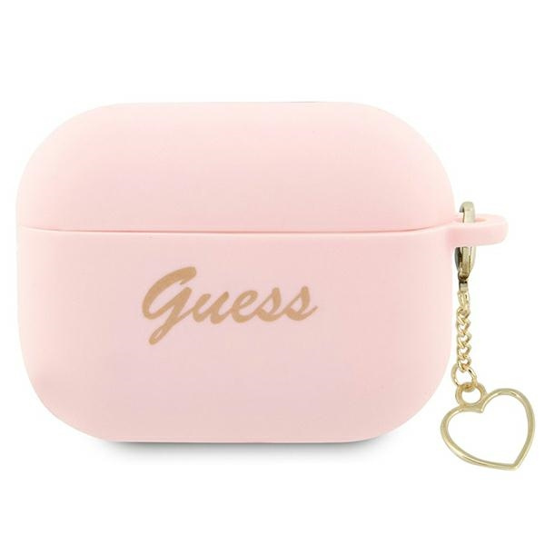 Cover Guess GUAP2LSCHSP Coperchio AirPods Pro 2 rosa/rosa Collezione Charm Heart in silicone Case
