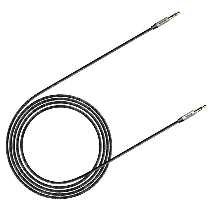 Baseus Yiven M30 cable audio estéreo AUX mini jack 3,5 mm macho 1,5m plata-negro (CAM30-CS1)
