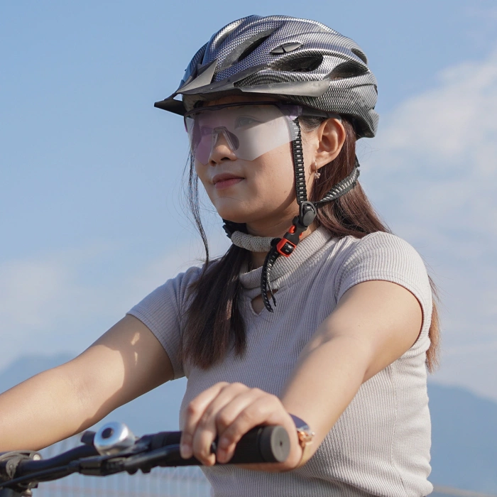 Rockbros Polarisierte Radbrille mit UV-Schutz und Korrektureinsatz - Grau