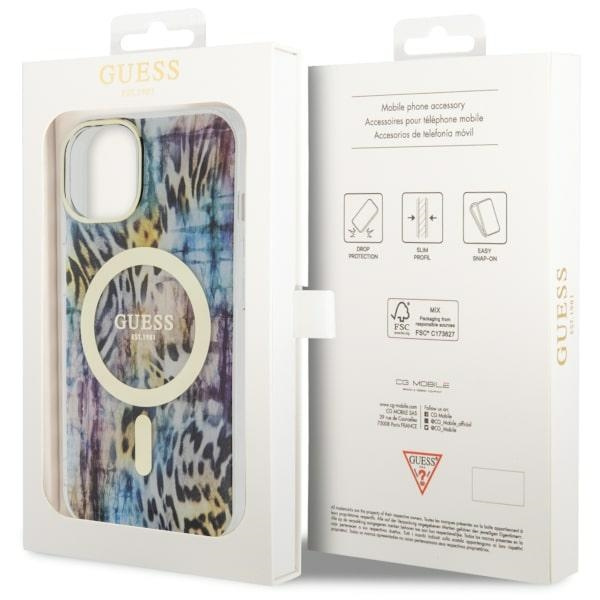 Coque Guess GUHMP14SHLEOPWB iPhone 14 6.1" bleu/bleu durcase Leopard MagSafe Case