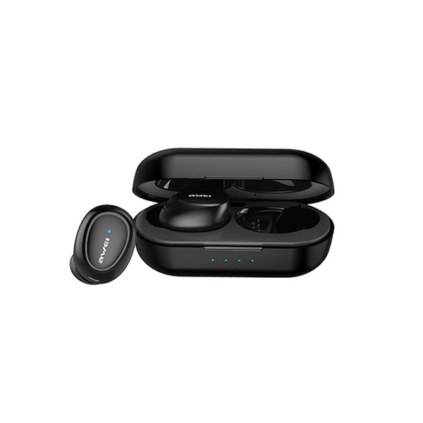 AWEI Bluetooth 5.0 T16 TWS Wireless Headphones Docking Station Black