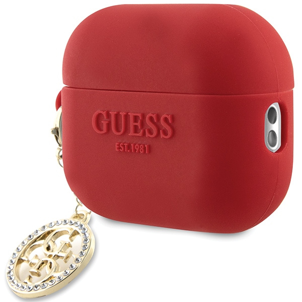 Guess GUAP23DSLGHDF Cubierta de los AirPods Pro 2 rojo/fucsia Caucho 3D 4G Diamond Charm