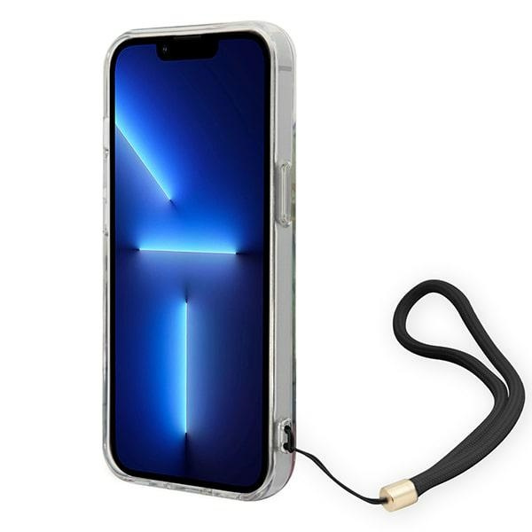 Guess GUOHCP14SHFLSB iPhone 14 6.1" blau/blau hartcase Flower Strap