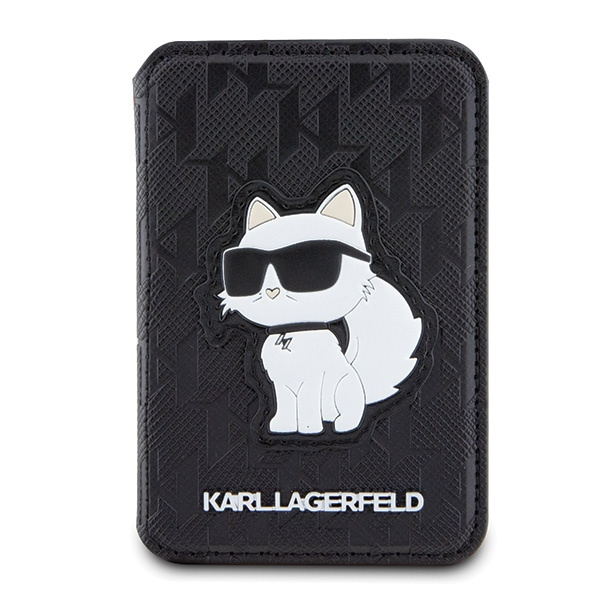 Karl Lagerfeld KLWMSPSAKHCK Wallet Card Slot Stand Saffiano Monogram Choupette MagSafe black/black