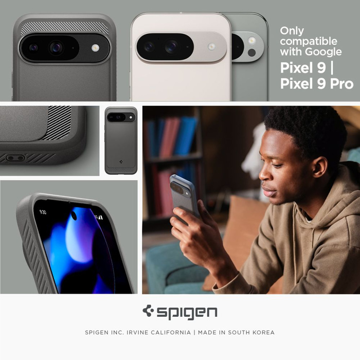 Cover Spigen Rugged Armor GOOGLE PIXEL 9 / 9 PRO GRIGIO MARMO