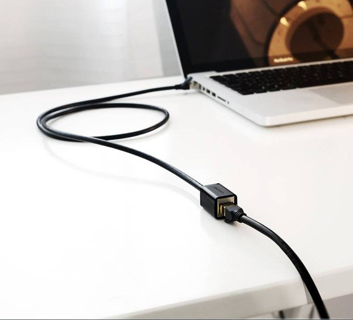 Ugreen prodlužovací kabel Ethernet RJ45 Cat 6 FTP 1000 Mb/s 0,5 m černý (NW112 11278)