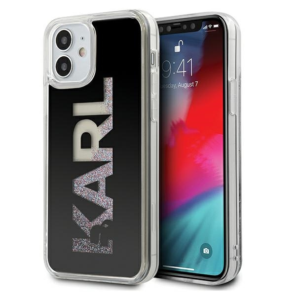 Karl Lagerfeld Apple iPhone 12 Mini Karl Logo Glitter Black Case