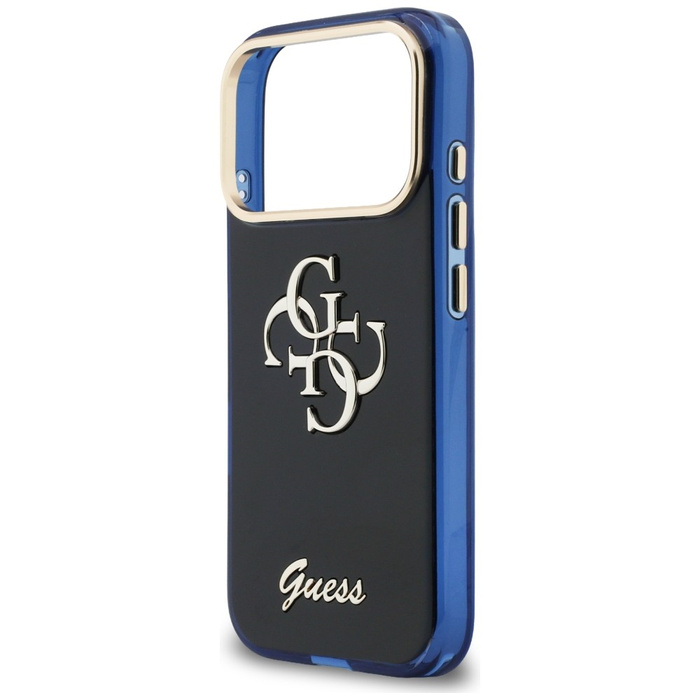 Etui Guess IML 4G Script Metal do iPhone 17 Pro niebieski