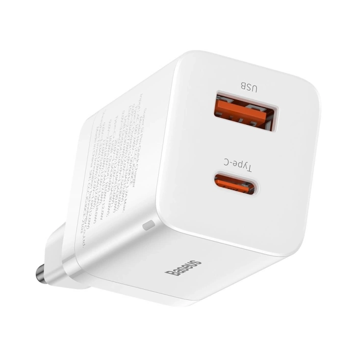 Baseus Super Si Pro USB / USB Typ C Schnellladegerät 30W Power Delivery Schnellladung weiß (CCSUPP-E02)