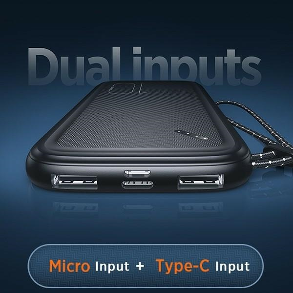 Powerbanka USAMS PB56 10000mAh 2xUSB / USB-C / MicroUSB Fast Charge zelená / tmavě zelená 10KCD15003 (US-CD150)