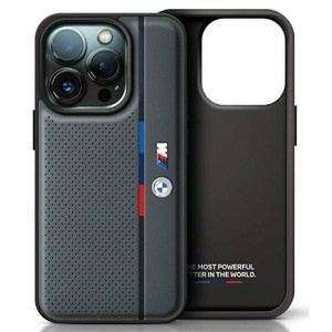 Case BMW iPhone 16 Pro 6.3" anthracite/anthracite hardcase M Perforated Tricolor Detail Line