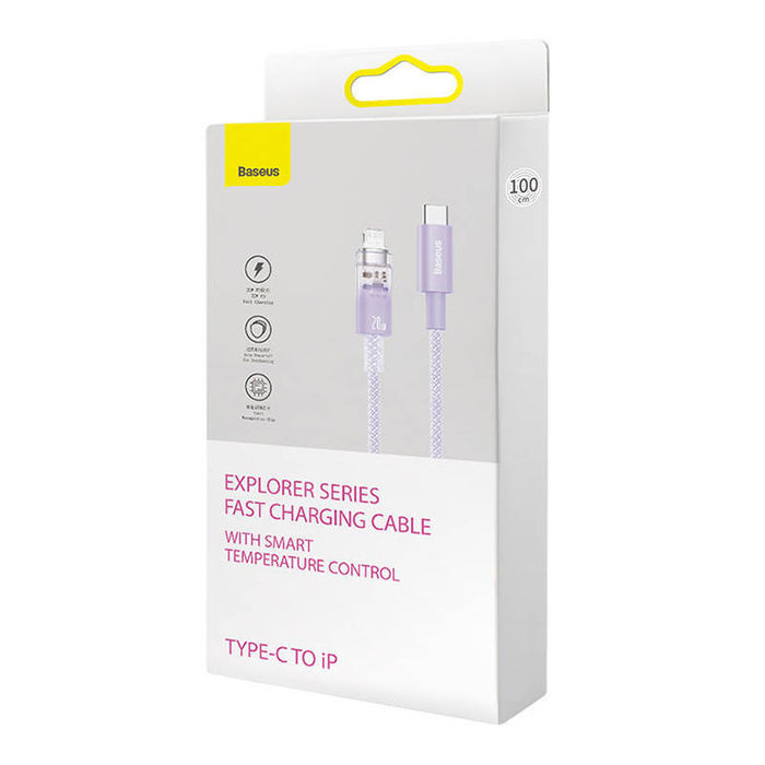 Kabel szybko ładujący Baseus USB-C do Lightning  Explorer Series 1m, 20W (fioletowy)