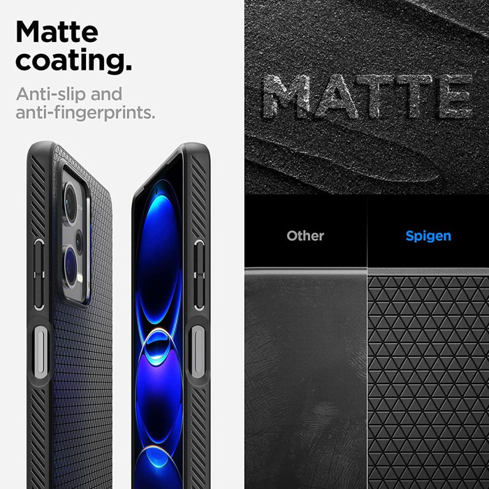 Coque Spigen Liquid Air Xiaomi Redmi Note 12 Pro 5G / Poco X5 Pro 5G MATTE Noir
