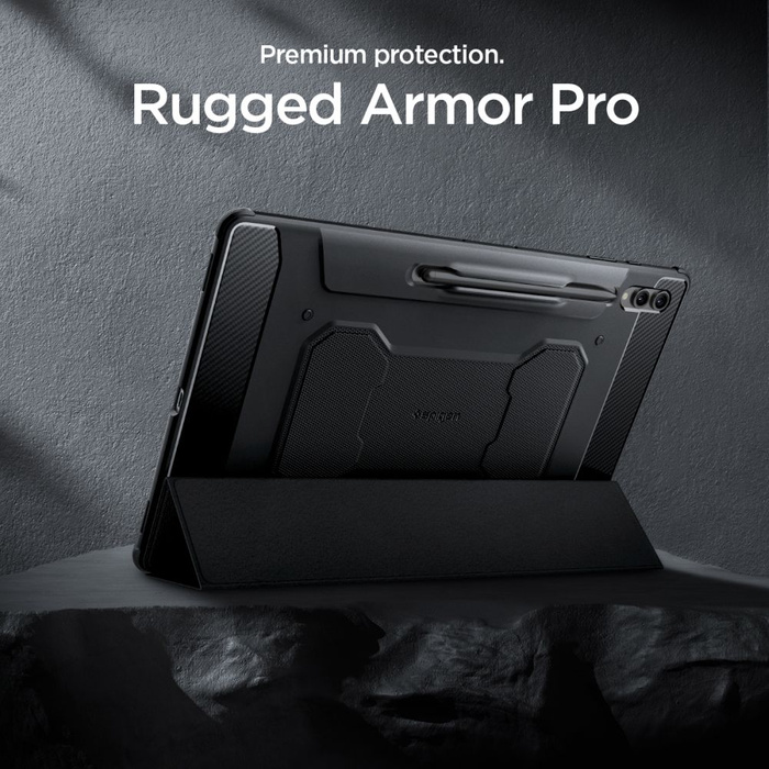 Hülle Spigen Rugged Armor "pro" Galaxy Tab S8 Ultra / S9 Ultra 14.6 Schwarz Case