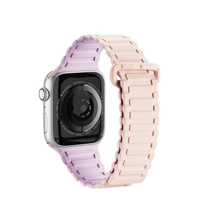 Correa Dux Ducis (versión Armor) Correa para Apple Watch Ultra, SE, 8, 7, 6, 5, 4, 3, 2, 1 (49, 45, 44, 42 mm) Pulsera de banda magnética de silicona rosa púrpura