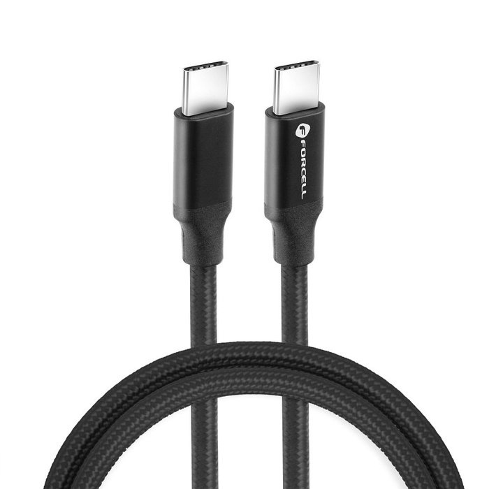 FORCELL kabel Typ C auf Typ C QC4.0 5A/20V PD100W E-mark / 4K / Thunderbolt / 20Gbit/s C391 1m 1m schwarz