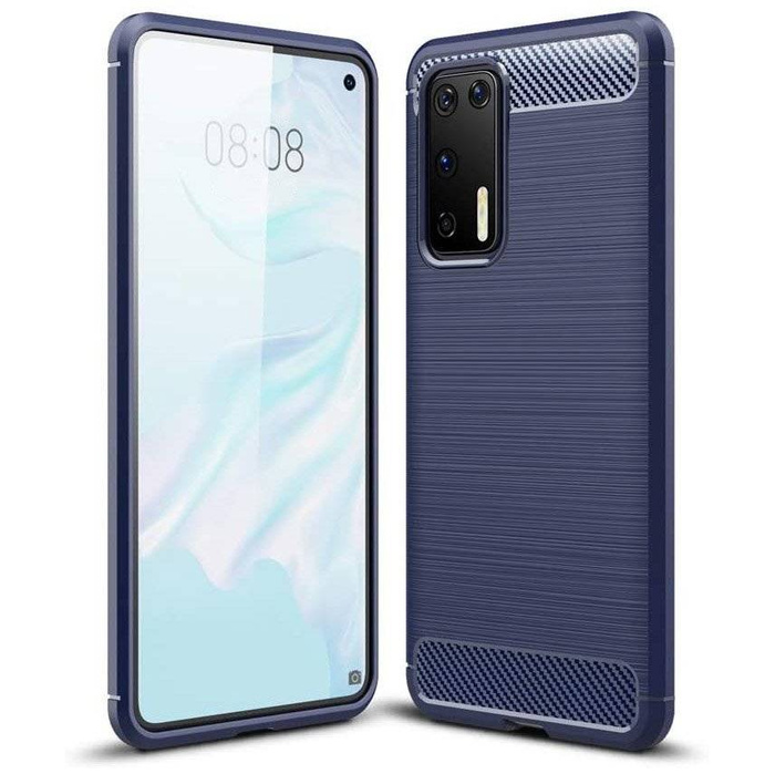 Karbon Case flexibilní pouzdro kryt Huawei P40 modrý