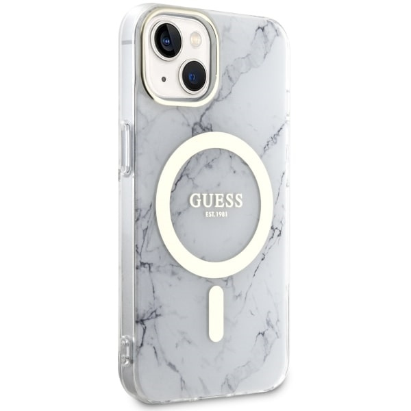 Hülle Guess GUHMP14SPCUMAH iPhone 14 6.1" weiß/weiß hartcase Marmor MagSafe Case