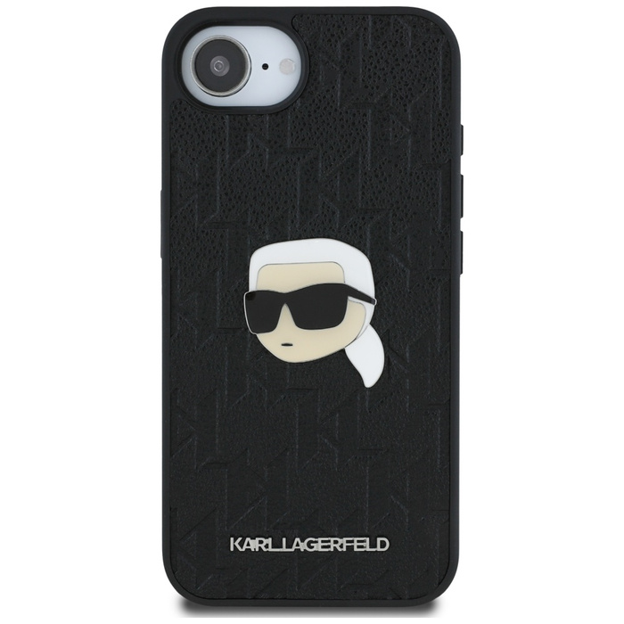 Etui Karl Lagerfeld Monogram Karl Head   Pin do iPhone 16e czarny