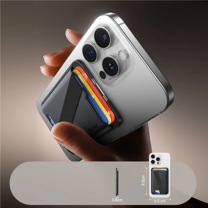 Joyroom JR-ZS432 Magnetische Geldbörse, kompatibel mit MagSafe, Schwarz