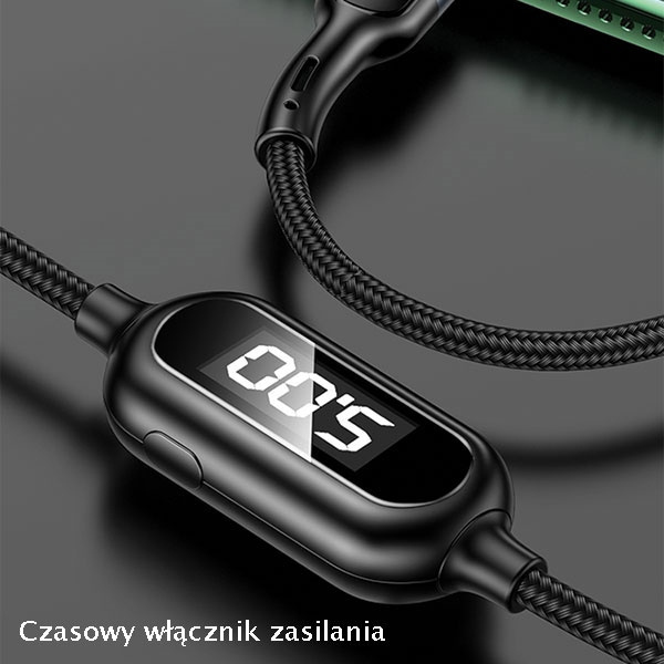 Cavo intrecciato USAMS Lightning 2A Fast Charging LED 1.2m nero