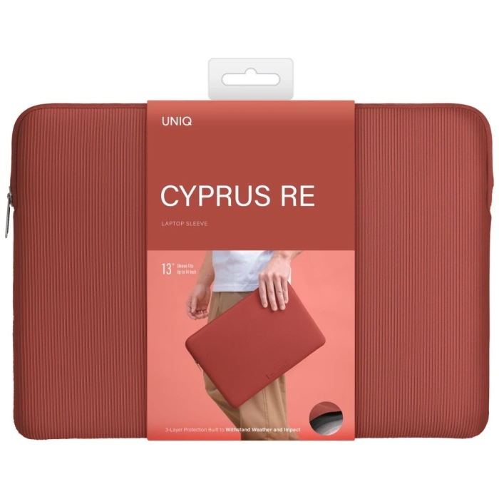 Torba na laptopa UNIQ Cyprus Ridge       Edition Laptop Sleeve 14" water-resistant neoprene czerwony