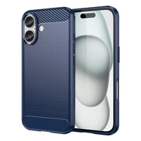 Carbon Case Silikonhülle für iPhone 16 Plus – blau