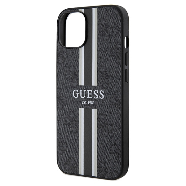 Etui Guess GUHMP15SP4RPSK iPhone 15 / 14 / 13 6.1" czarny/black hardcase 4G Printed Stripes MagSafe Case