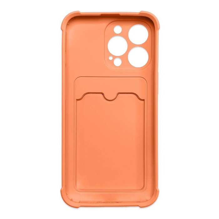 Custodia per armatura per carte Custodia per iPhone 13 Portafoglio per carte Custodia per armatura Air Bag in silicone Arancione