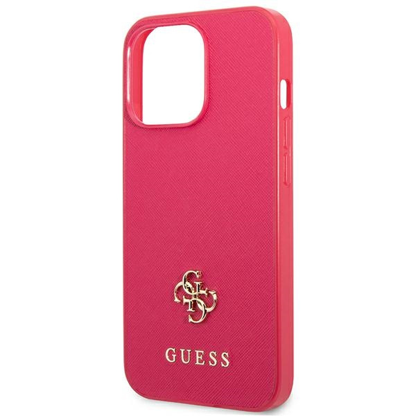 Guess GUHCP13LPS4MF iPhone 13 Pro / 13 6.1" pink/pink hardcase Saffiano 4G Small Metal Logo