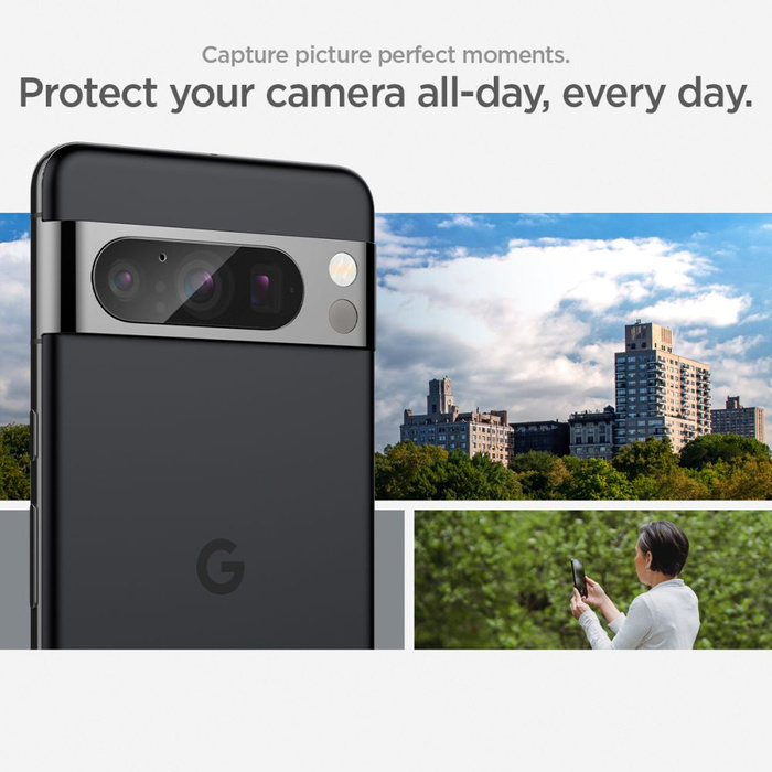 Camera Cover Spigen Optik.tr "ez Fit" Camera Protector 2-pack Google Pixel 8 Pro Crystal Clear