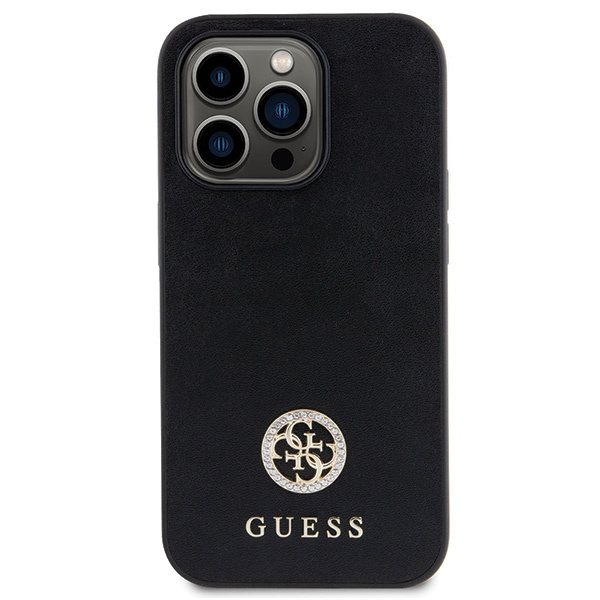 Funda Guess GUHCP15LPS4DGPK iPhone 15 Pro 6.1" negro/negro durocase Logo Strass Metal Case