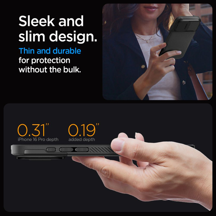 SPIGEN OPTIK ARMOR MAG MAGSAFE IPHONE 16 PRO SCHWARZ ETUI