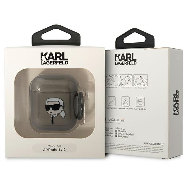 Cover Karl Lagerfeld AirPods 1/2 cover nero/nero Karl's Head