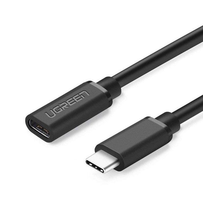 Ugreen Kabel Verlängerungskabel USB Typ C 3.1 (weiblich) - USB Typ C 3.1 (männlich) 0,5 m schwarz (40574)