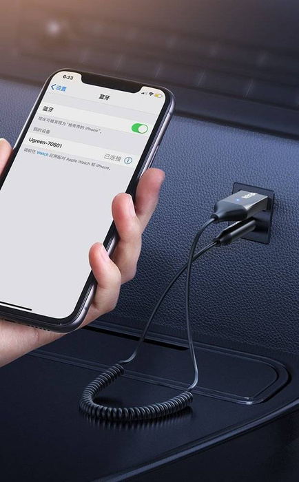 Ugreen Bluetooth 5.0 zvukový přijímač USB kabel audio adaptér AUX jack černý (70601 CM309)