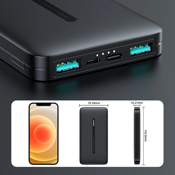 [B WARE] Joyroom Powerbank 10000mAh 2,1A 2x USB schwarz (JR-T012 schwarz)