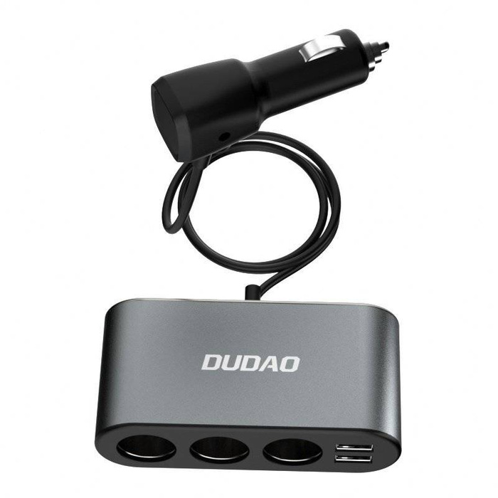 Caricabatteria per auto Dudao 2x USB / 3x splitter per accendisigari nero (R1Pro nero)